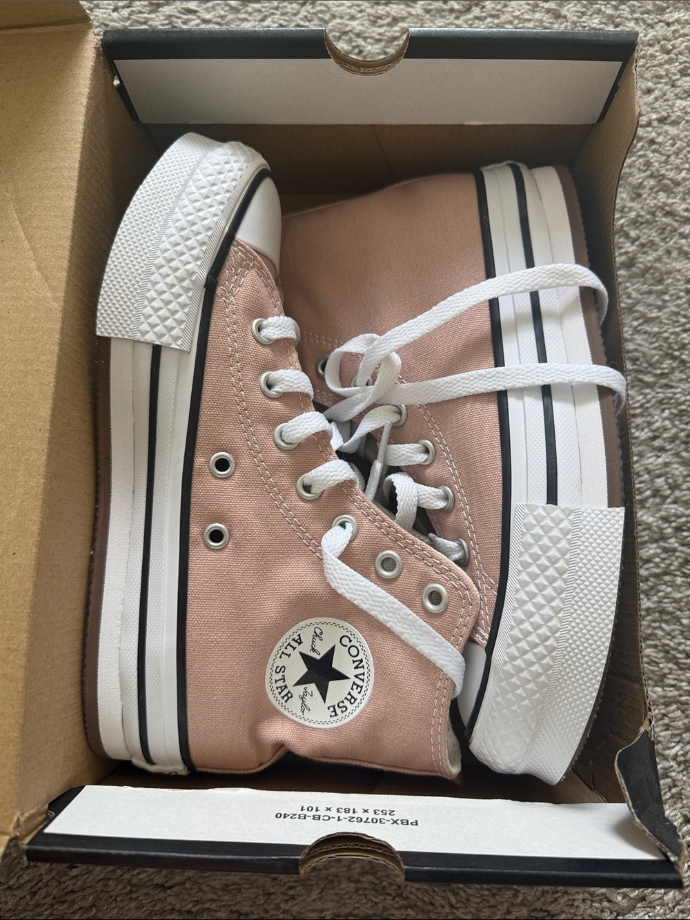 Converse High Top Platform Sneakers - Dusty Pink